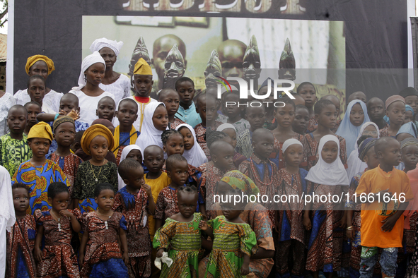 Twins pose for a photograph during the 2024 edition of the annual World Twins Festival in Igbo-Ora, Oyo State, Nigeria, on October 12, 2024....