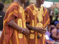 From left to right: Ambassador Taiwo Oguntoye and Kehinde Oguntoye, the initiators of the World Twins Festival, participate in the 2024 edit...