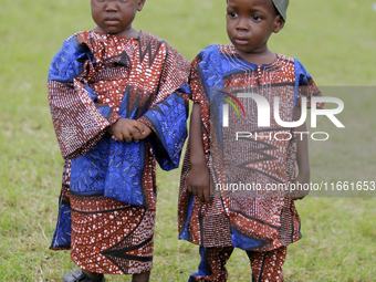 Kehinde Oseni and Taye Oladeji Oseni, twins, participate in the 2024 edition of the annual World Twins Festival in Igbo-Ora, the Land of Twi...