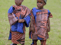 Kehinde Oseni and Taye Oladeji Oseni, twins, participate in the 2024 edition of the annual World Twins Festival in Igbo-Ora, the Land of Twi...