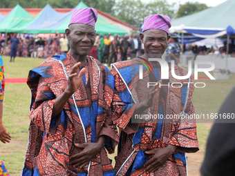 L-R: Pa Kehinde Dahunsi and Pa Taiwo Dahunsi, both 82 years old, are the oldest twins in Igbo-Ora and participate in the 2024 edition of the...