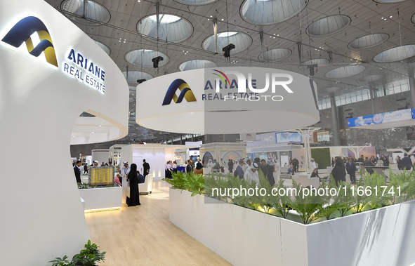 A general view of the 'Cityscape Qatar 2024' real estate exhibition at the Doha Exhibition and Convention Center in Doha, Qatar, on October...