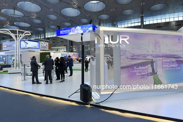 A general view of the 'Cityscape Qatar 2024' real estate exhibition at the Doha Exhibition and Convention Center in Doha, Qatar, on October...