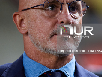 Luis de la Fuente, head coach of Spain, looks on prior to the UEFA Nations League 2024/25 League A Group A4 game between Spain and Denmark a...