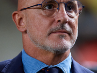 Luis de la Fuente, head coach of Spain, looks on prior to the UEFA Nations League 2024/25 League A Group A4 game between Spain and Denmark a...