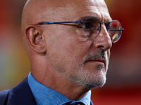 Luis de la Fuente, head coach of Spain, looks on prior to the UEFA Nations League 2024/25 League A Group A4 game between Spain and Denmark a...