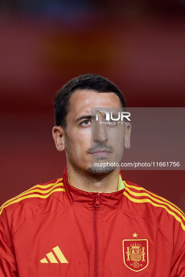 Mikel Oyarzabal of Spain looks on before the UEFA Nations League 2024/25 League A Group A4 game between Spain and Denmark at Enrique Roca st...