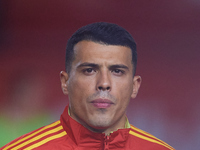 Pedro Porro of Spain looks on before the UEFA Nations League 2024/25 League A Group A4 game between Spain and Denmark at Enrique Roca stadiu...