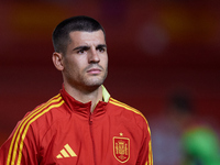 Alvaro Morata of Spain looks on before the UEFA Nations League 2024/25 League A Group A4 game between Spain and Denmark at Enrique Roca stad...