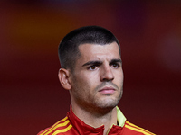 Alvaro Morata of Spain looks on before the UEFA Nations League 2024/25 League A Group A4 game between Spain and Denmark at Enrique Roca stad...