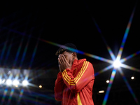 Lamine Yamal of Spain reacts before the UEFA Nations League 2024/25 League A Group A4 game between Spain and Denmark at Enrique Roca stadium...