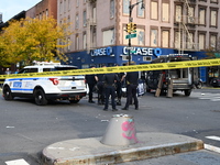 Two people die while riding a motorcycle and crashing into another vehicle in Manhattan, New York, United States, on October 13, 2024. On Su...