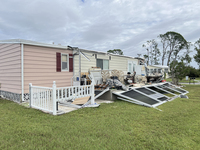 Damage from Hurricane Milton occurs in La Casa Mobile Home Park in North Port, Florida, on October 11, 2024. Hurricane Milton makes landfall...