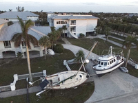 Damage from Hurricane Milton occurs in Punta Gorda, Florida, on October 12, 2024. Hurricane Milton makes landfall near Siesta Key, Florida,...