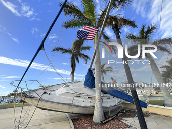 Damage from Hurricane Milton occurs in Punta Gorda, Florida, on October 12, 2024. Hurricane Milton makes landfall near Siesta Key, Florida,...