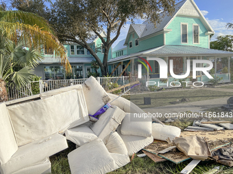 Damage from Hurricane Milton occurs in Punta Gorda, Florida, on October 12, 2024. Hurricane Milton makes landfall near Siesta Key, Florida,...