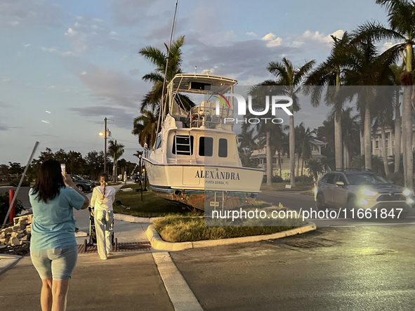 Damage from Hurricane Milton occurs in Punta Gorda, Florida, on October 12, 2024. Hurricane Milton makes landfall near Siesta Key, Florida,...