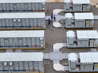 The CGNPC Zaozhuang 400MW project is the largest single energy storage in Shandong Province, China, in Zaozhuang, China, on October 13, 2024...