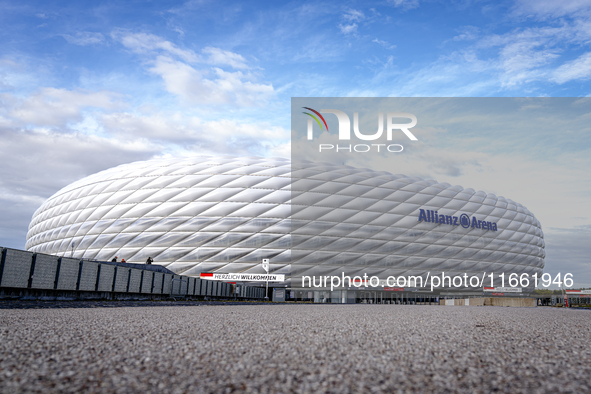 Stadium overview during the match press conference for the UEFA Nations League, League phase, Matchday 4, season 2024-2025, in Munich, Germa...