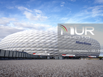 Stadium overview during the match press conference for the UEFA Nations League, League phase, Matchday 4, season 2024-2025, in Munich, Germa...