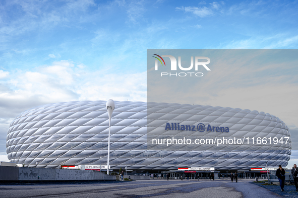 Stadium overview during the match press conference for the UEFA Nations League, League phase, Matchday 4, season 2024-2025, in Munich, Germa...