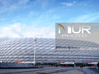 Stadium overview during the match press conference for the UEFA Nations League, League phase, Matchday 4, season 2024-2025, in Munich, Germa...