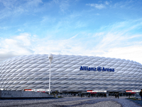 Stadium overview during the match press conference for the UEFA Nations League, League phase, Matchday 4, season 2024-2025, in Munich, Germa...