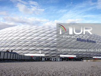 Stadium overview during the match press conference for the UEFA Nations League, League phase, Matchday 4, season 2024-2025, in Munich, Germa...