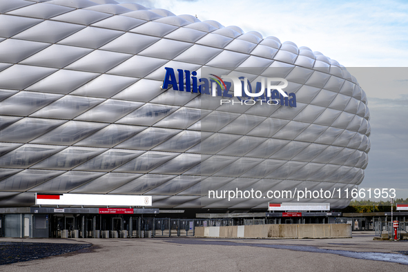 Stadium overview during the match press conference for the UEFA Nations League, League phase, Matchday 4, season 2024-2025, in Munich, Germa...