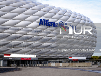 Stadium overview during the match press conference for the UEFA Nations League, League phase, Matchday 4, season 2024-2025, in Munich, Germa...