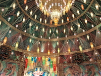 Devotees visit the Puja Pandal during the Dushhera-Vijaya Dashami festival on the final day of Durga Puja in Siliguri, India, on October 13,...