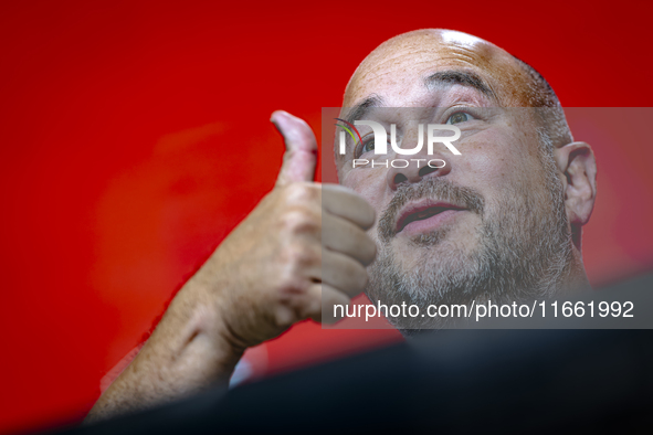 KNVB Photographer Roy Lazet attends the press conference for the Netherlands at the Allianz Arena for the UEFA Nations League, League phase,...