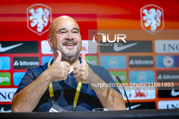 KNVB Photographer Roy Lazet attends the press conference for the Netherlands at the Allianz Arena for the UEFA Nations League, League phase,...