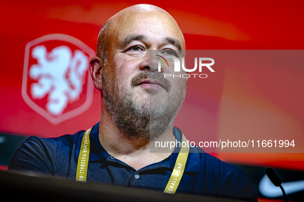 KNVB Photographer Roy Lazet attends the press conference for the Netherlands at the Allianz Arena for the UEFA Nations League, League phase,...