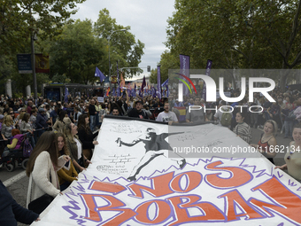 Madrid stands for the right to decent housing. Almost 40 collectives take to the streets in Madrid, Spain, on October 13, 2024, to fight aga...