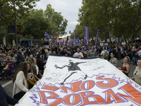 Madrid stands for the right to decent housing. Almost 40 collectives take to the streets in Madrid, Spain, on October 13, 2024, to fight aga...