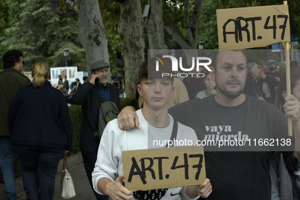 Madrid stands for the right to decent housing. Almost 40 collectives take to the streets in Madrid, Spain, on October 13, 2024, to fight aga...