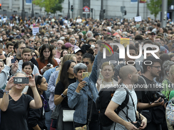 Madrid stands for the right to decent housing. Almost 40 collectives take to the streets in Madrid, Spain, on October 13, 2024, to fight aga...