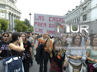 Madrid stands for the right to decent housing. Almost 40 collectives take to the streets in Madrid, Spain, on October 13, 2024, to fight aga...