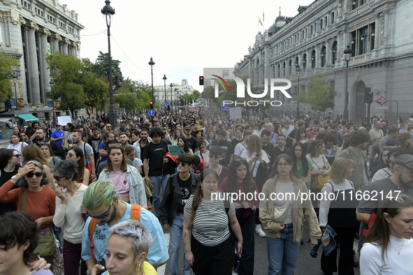 Madrid stands for the right to decent housing. Almost 40 collectives take to the streets in Madrid, Spain, on October 13, 2024, to fight aga...