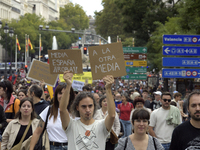 Madrid stands for the right to decent housing. Almost 40 collectives take to the streets in Madrid, Spain, on October 13, 2024, to fight aga...