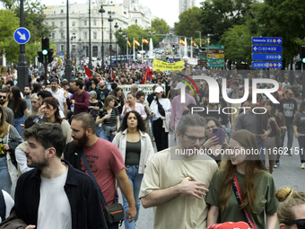 Madrid stands for the right to decent housing. Almost 40 collectives take to the streets in Madrid, Spain, on October 13, 2024, to fight aga...