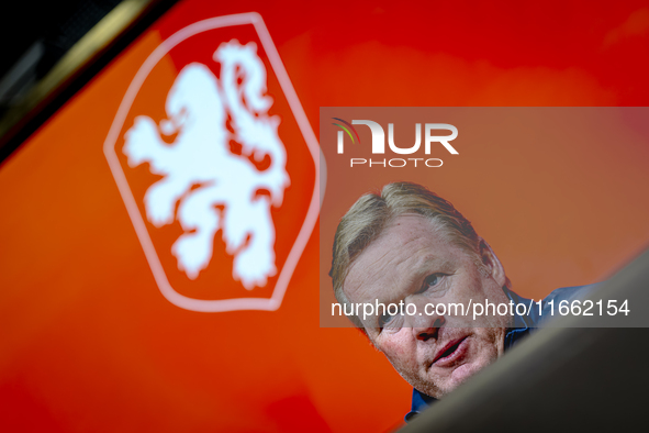 Netherlands trainer Ronald Koeman speaks during the press conference at the Allianz Arena for the UEFA Nations League, League phase, Matchda...