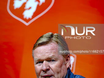 Netherlands trainer Ronald Koeman speaks during the press conference at the Allianz Arena for the UEFA Nations League, League phase, Matchda...