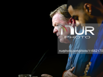 Netherlands trainer Ronald Koeman speaks during the press conference at the Allianz Arena for the UEFA Nations League, League phase, Matchda...