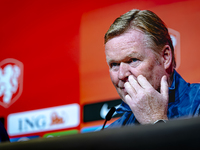 Netherlands trainer Ronald Koeman speaks during the press conference at the Allianz Arena for the UEFA Nations League, League phase, Matchda...