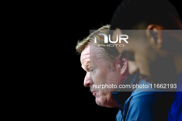 Netherlands trainer Ronald Koeman speaks during the press conference at the Allianz Arena for the UEFA Nations League, League phase, Matchda...