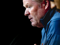 Netherlands trainer Ronald Koeman speaks during the press conference at the Allianz Arena for the UEFA Nations League, League phase, Matchda...