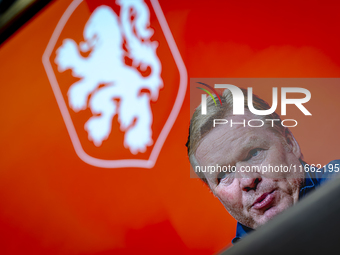 Netherlands trainer Ronald Koeman speaks during the press conference at the Allianz Arena for the UEFA Nations League, League phase, Matchda...