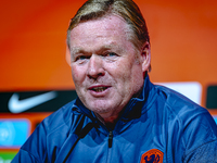 Netherlands trainer Ronald Koeman speaks during the press conference at the Allianz Arena for the UEFA Nations League, League phase, Matchda...